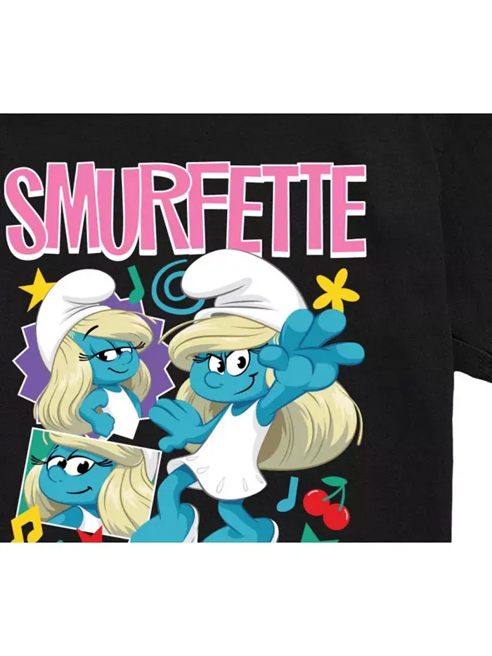 Футболка с графическим принтом Big Boys Bold Poses Smurfs — изображение 3 из 3, черный