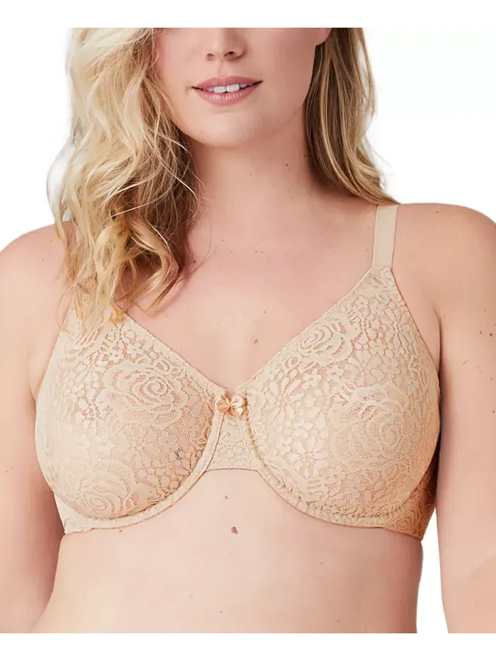Бюстгальтер с кружевом и косточками Halo Lace Molded Underwire 851205, до чашки G Wacoal — изображение 1 из 8, песочный