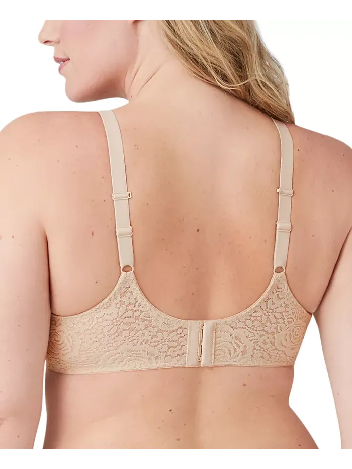 Бюстгальтер с кружевом и косточками Halo Lace Molded Underwire 851205, до чашки G Wacoal — изображение 3 из 8, песочный