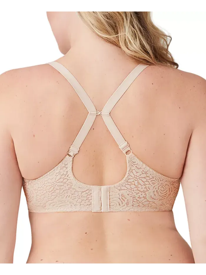 Бюстгальтер с кружевом и косточками Halo Lace Molded Underwire 851205, до чашки G Wacoal — изображение 4 из 8, песочный