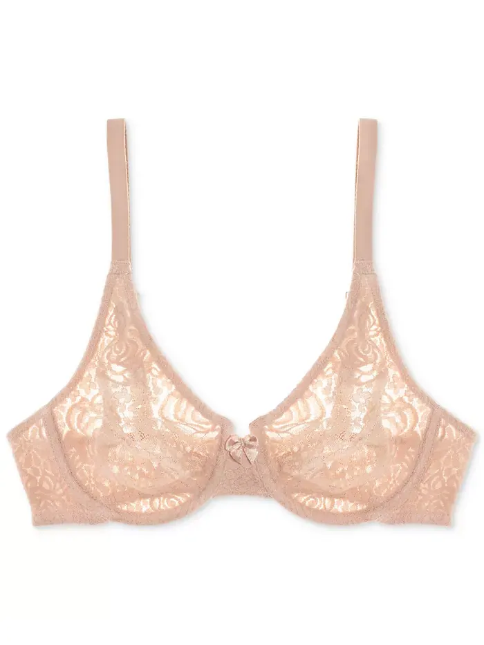 Бюстгальтер с кружевом и косточками Halo Lace Molded Underwire 851205, до чашки G Wacoal — изображение 7 из 8, песочный