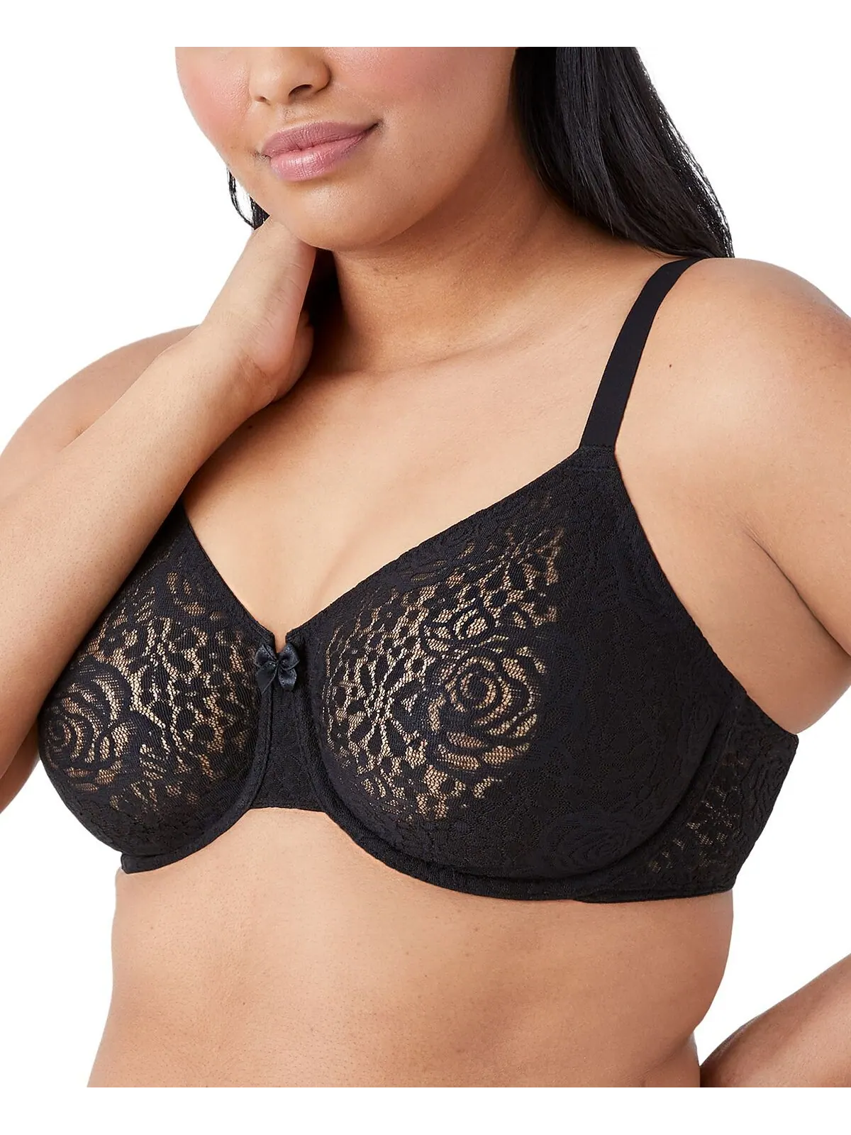 Бюстгальтер Halo Lace Molded Underwire 851205, чашка до G Wacoal — изображение 5 из 8, черный