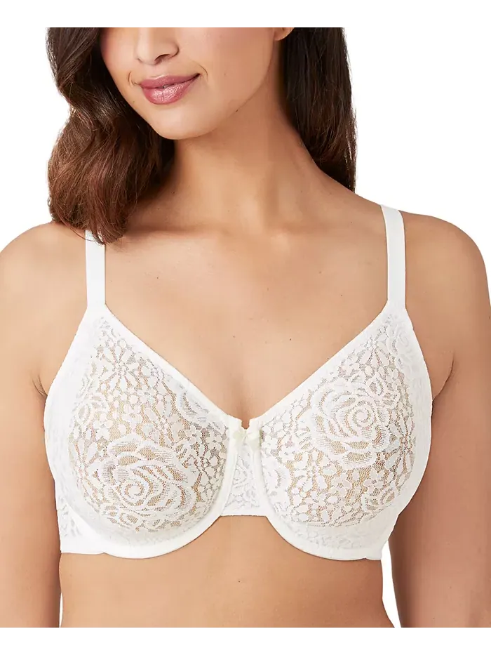 Бюстгальтер с кружевом и косточками Halo Lace Molded Underwire 851205, до чашки G Wacoal — изображение 1 из 8, слоновая кость