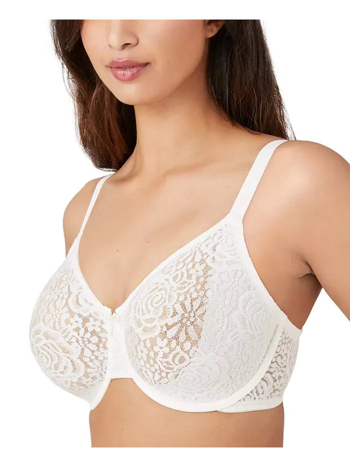 Бюстгальтер с кружевом и косточками Halo Lace Molded Underwire 851205, до чашки G Wacoal — изображение 2 из 8, слоновая кость
