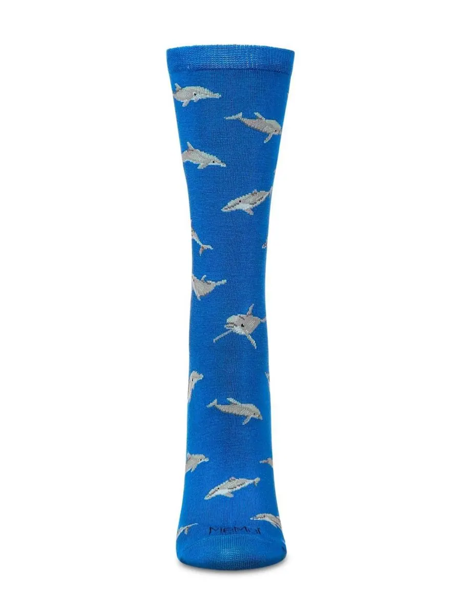 Женские носки Dolphins Rayon от Crew Socks MeMoi — изображение 2 из 3, голубой