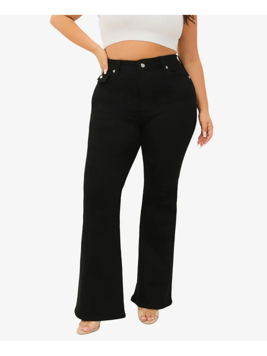 Джинсы-клеш Joey Flare Mid Rise Flap Jeans больших размеров True Religion