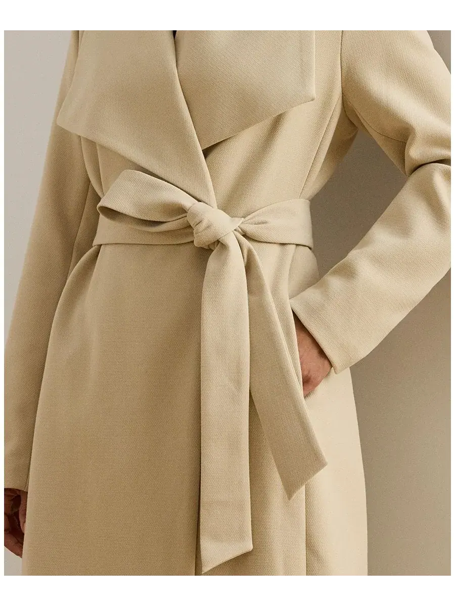 Женский тренч с поясом и воротником-стойкой Lauren Ralph Lauren — изображение 3 из 5, песочный