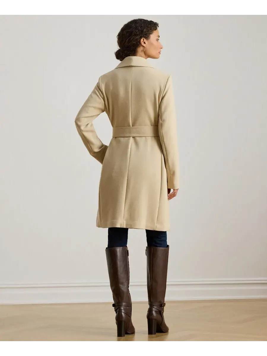 Женский тренч с поясом и воротником-стойкой Lauren Ralph Lauren — изображение 5 из 5, песочный