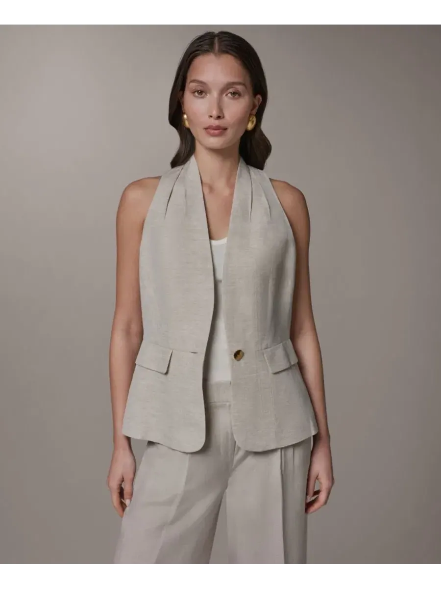 Женский жилет без воротника Donna Karan New York