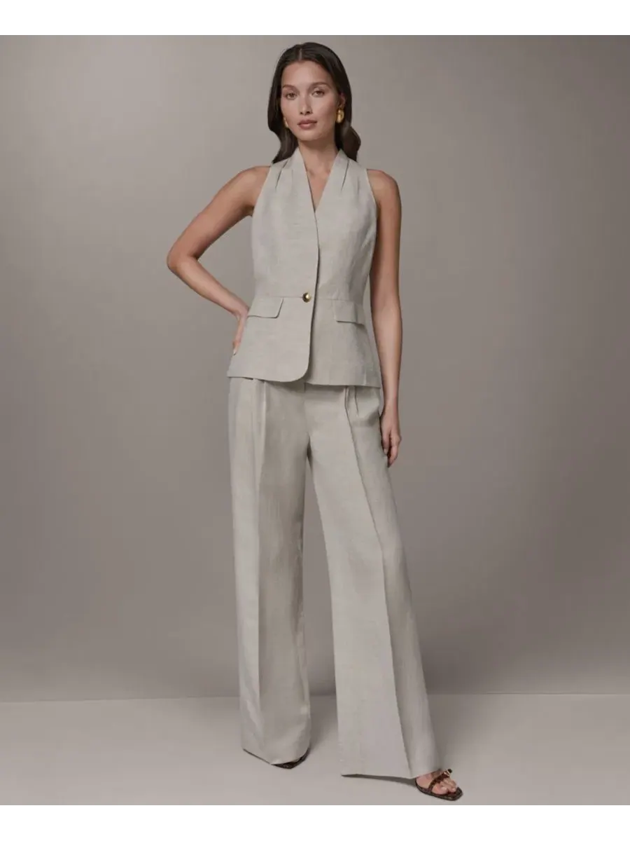 Женский жилет без воротника Donna Karan New York — изображение 5 из 8, бежевый