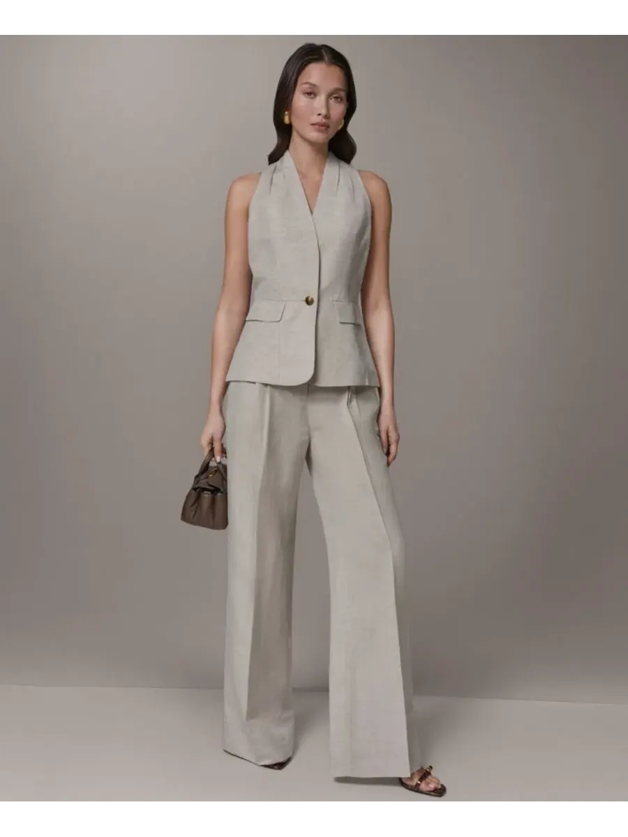 Женский жилет без воротника Donna Karan New York — изображение 6 из 8, бежевый