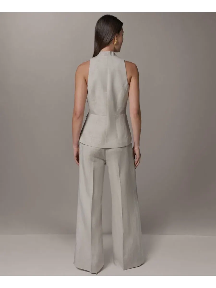 Женский жилет без воротника Donna Karan New York — изображение 7 из 8, бежевый