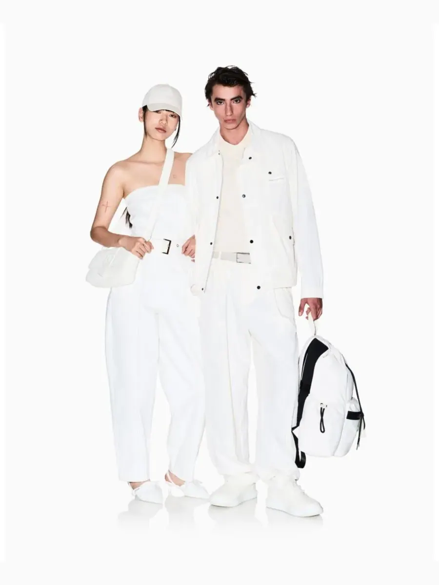 A|X Armani Exchange Мужская нейлоновая спортивная куртка белого цвета — изображение 4 из 4, бежевый