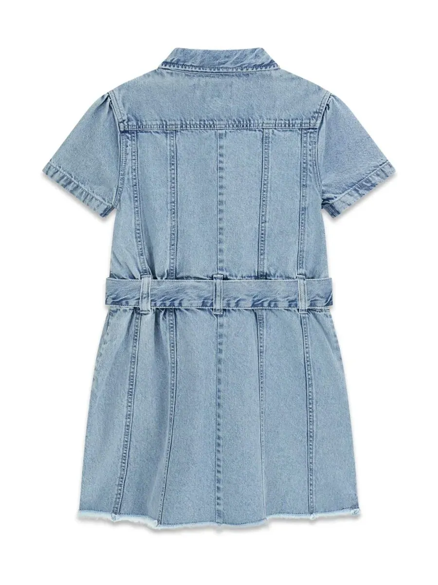 Джинсовое платье с коротким рукавом для девочек 7-16 лет GUESS — изображение 2 из 4, синий