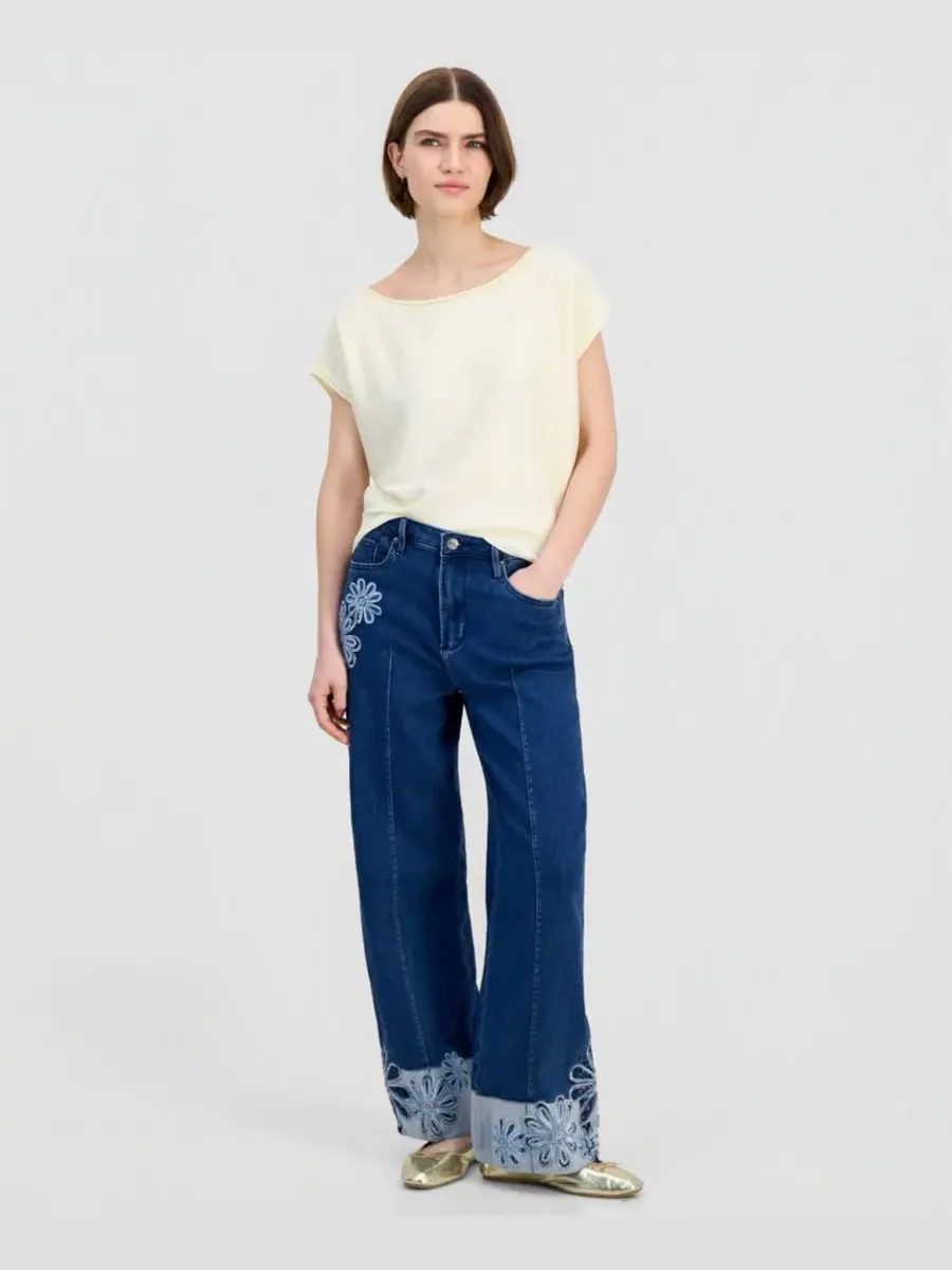 Женские джинсы Marlow Betty x Daisy Patchwork Driftwood, темно-wash — черный