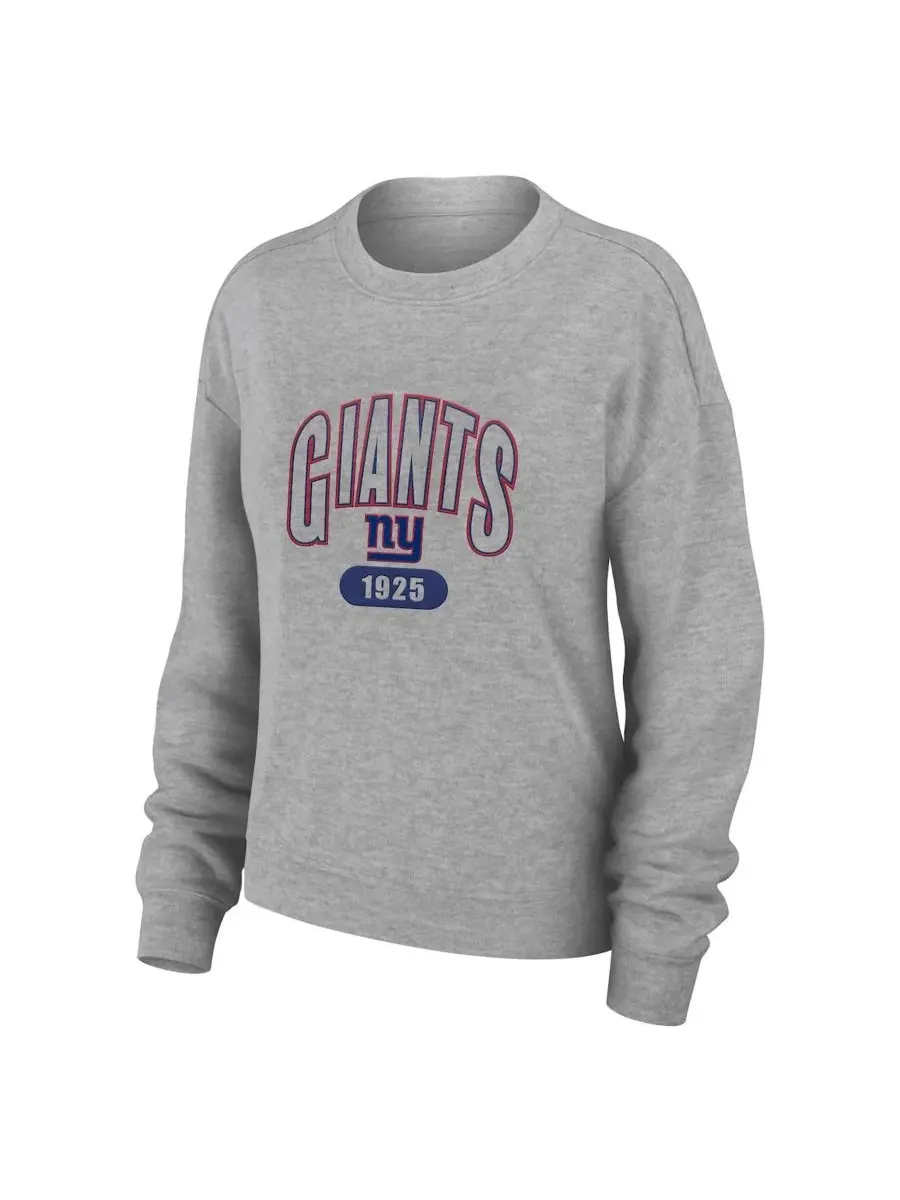 Комплект из лонгслива и брюк с принтом New York Giants WEAR by Erin Andrews — изображение 2 из 5, серый