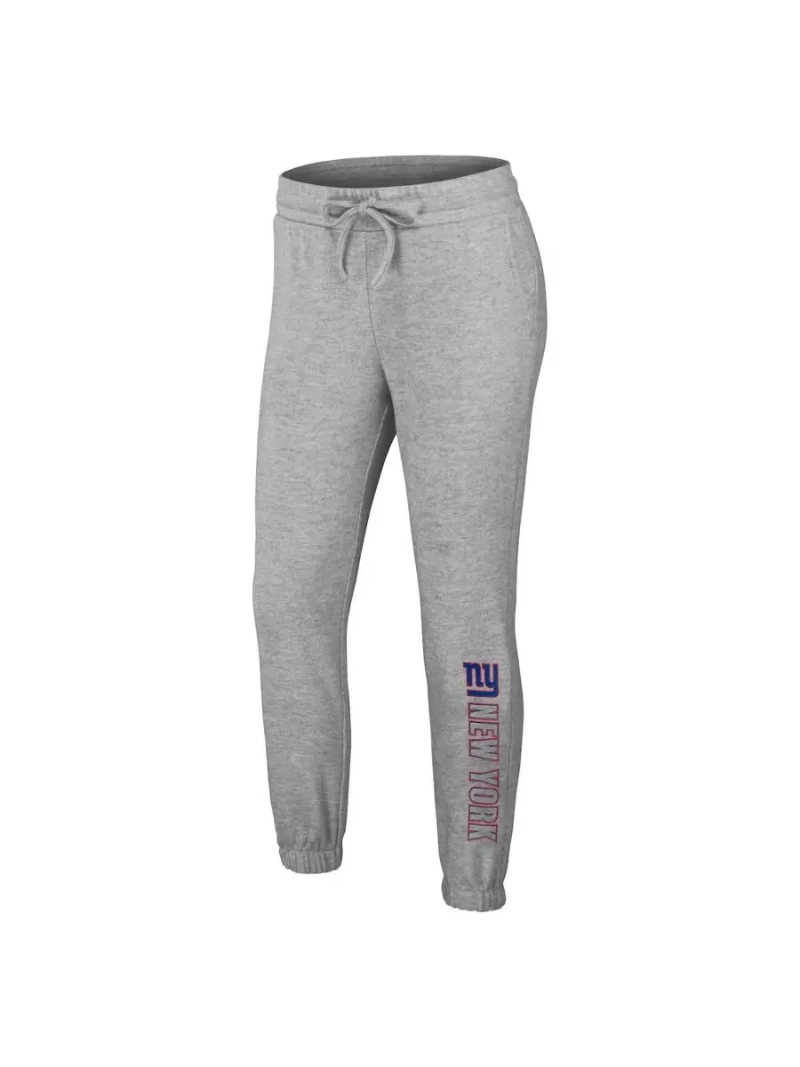Комплект из лонгслива и брюк с принтом New York Giants WEAR by Erin Andrews — изображение 4 из 5, серый