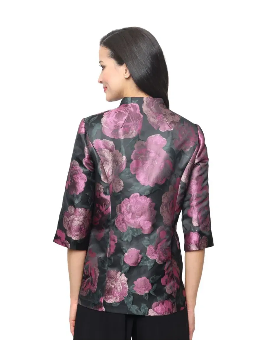 Женский комплект из жаккардового жакета и топа с принтом, модель Printed Jacqueta Twinset Alex — изображение 4 из 4, черный