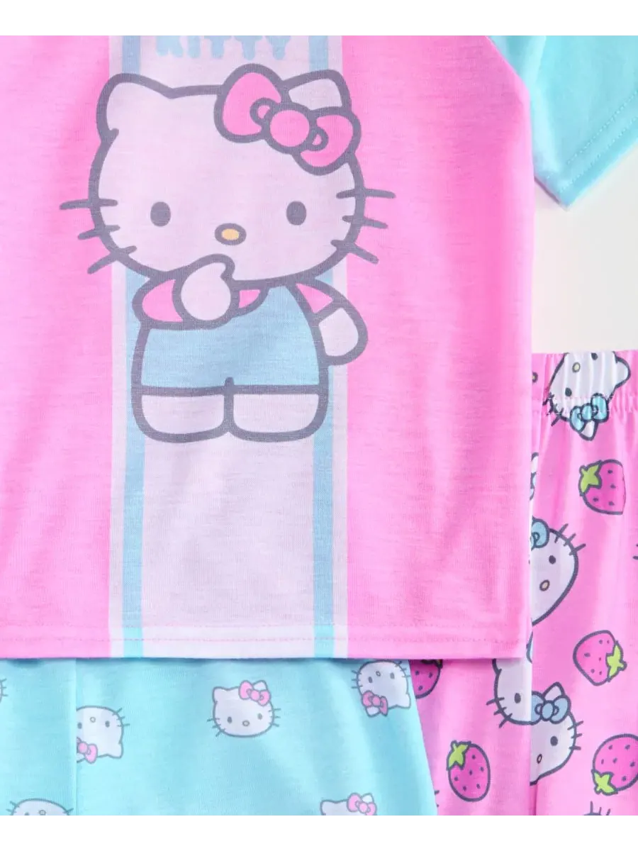Комплект пижам Hello Kitty из 3 предметов, с принтом Hello Kitty — изображение 3 из 3, розовый