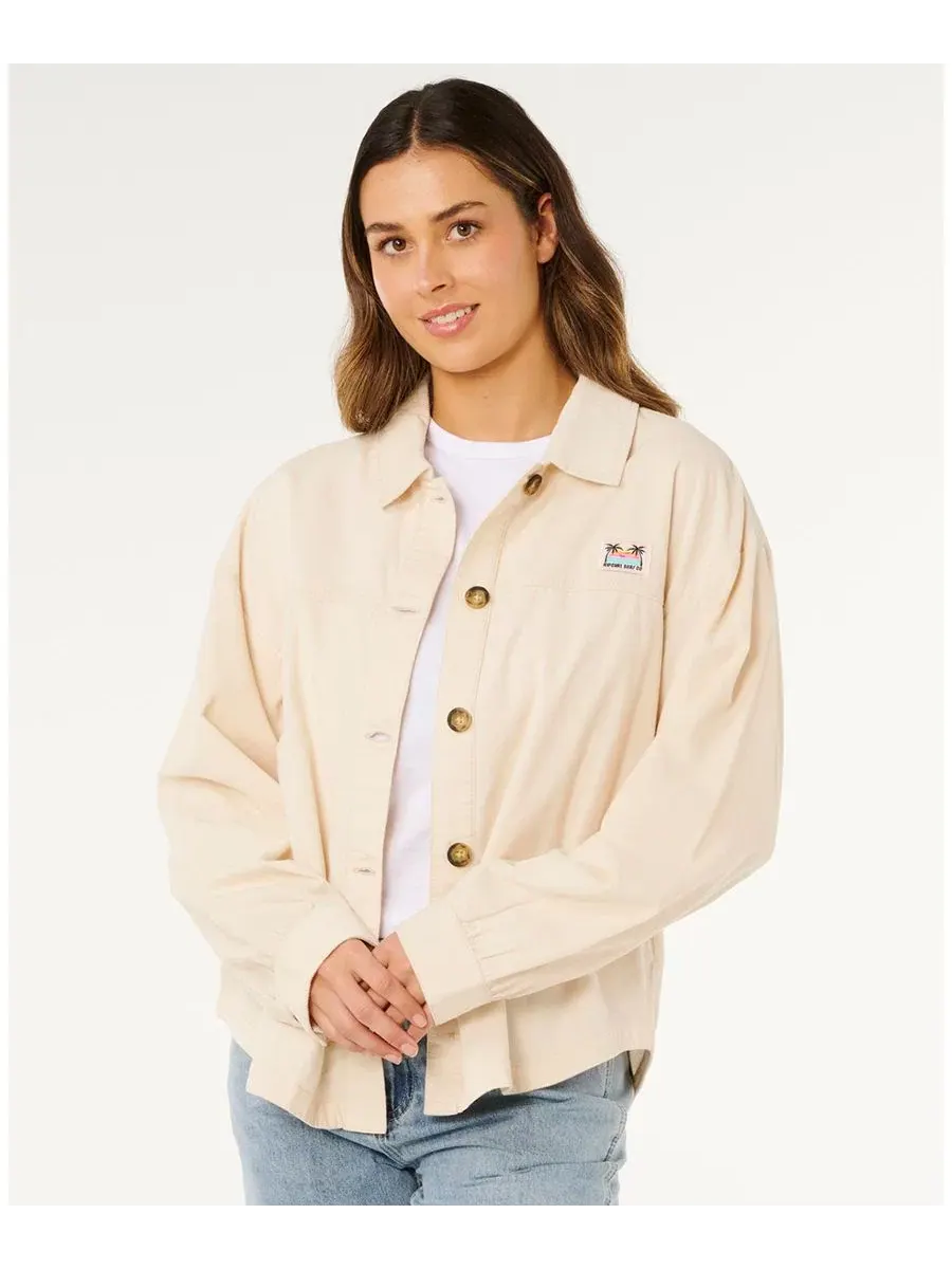 Женская куртка из хлопкового вельвета Keepsakes Washed Cord Rip Curl — изображение 2 из 3, серый