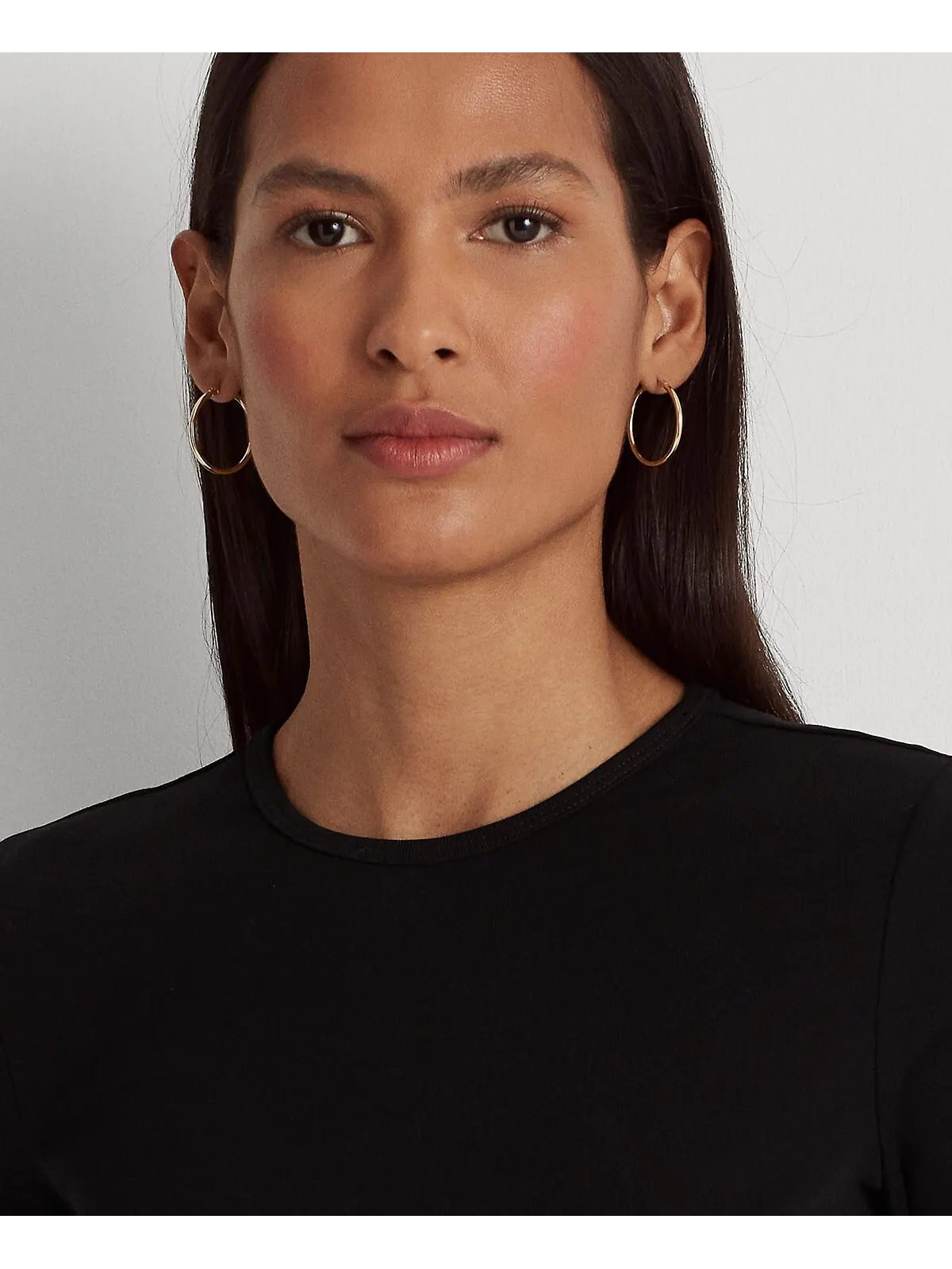 Топ из смесового хлопка с длинными рукавами Lauren Ralph Lauren — изображение 4 из 4, черный