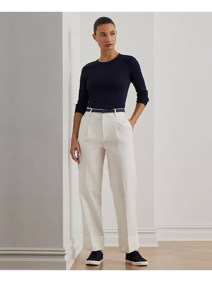 Хлопковый топ с длинными рукавами Lauren Ralph Lauren — изображение 4 из 5, темно-синий