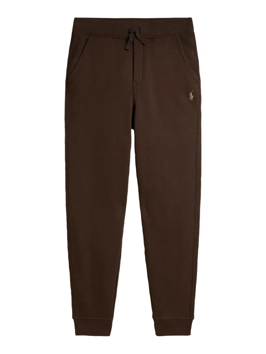 Детские спортивные брюки из флиса с завязками, модель Fleece Jogger Polo Ralph Lauren — изображение 1 из 5, коричневый