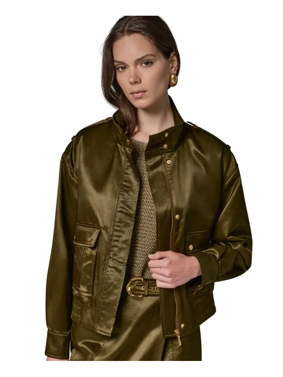 Женская куртка из глазированного хлопка Donna Karan New York