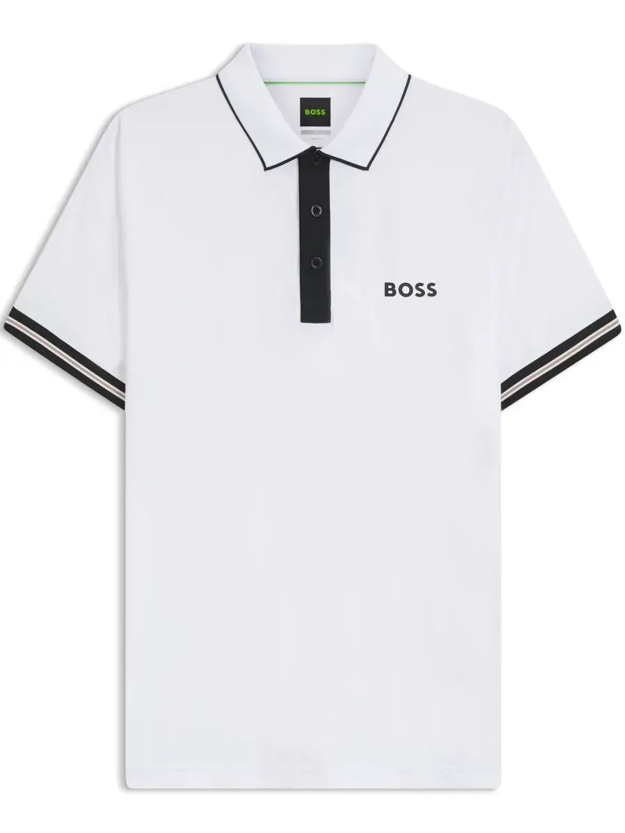 Поло из полиэстера с коротким рукавом Hugo Boss — изображение 2 из 5, белый