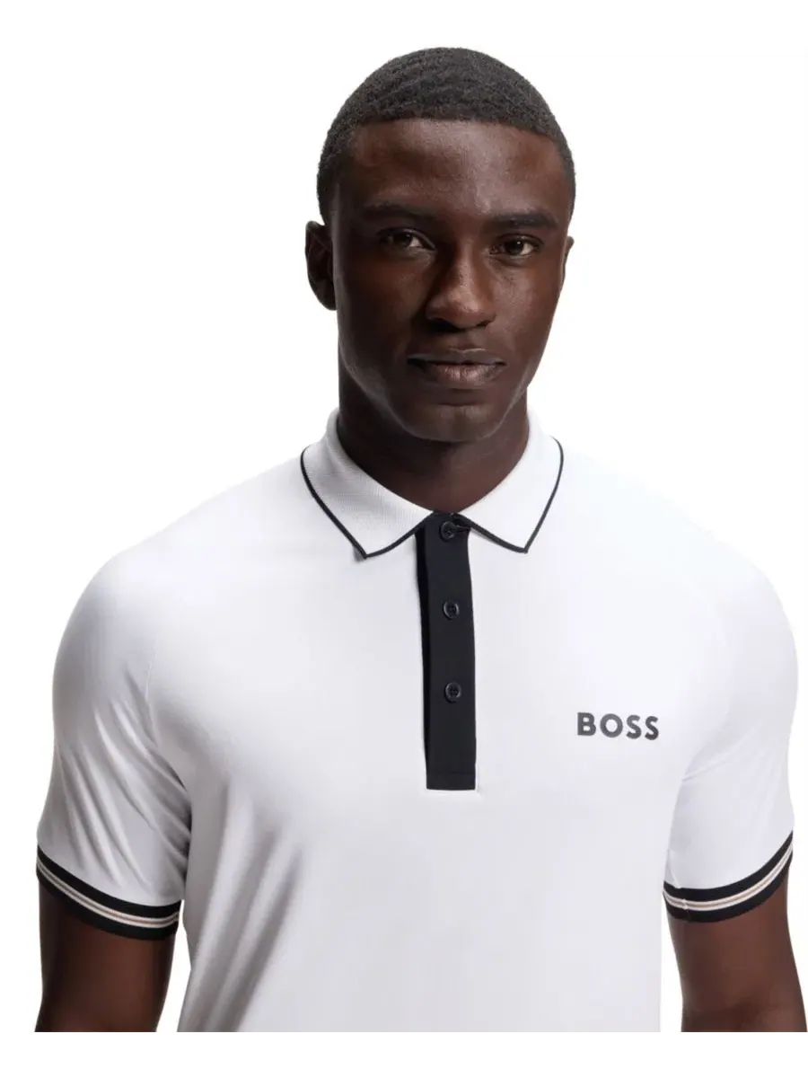 Поло из полиэстера с коротким рукавом Hugo Boss — изображение 5 из 5, белый
