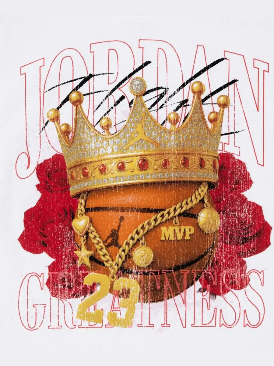 Футболка с принтом Greatness Crown Jordan — изображение 3 из 3, белый
