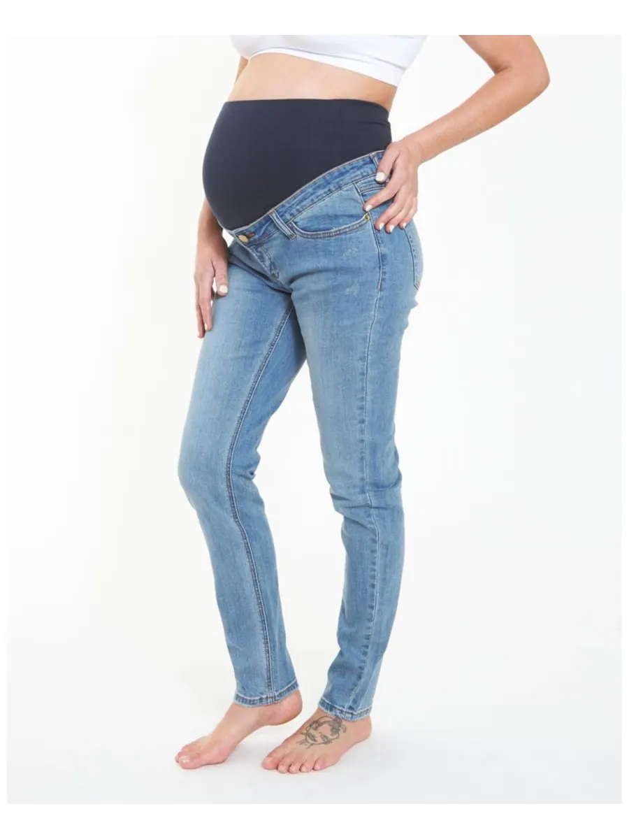 Джинсы для беременных Tyler Classic Slim Leg Jean Ripe Maternity — изображение 4 из 7, синий