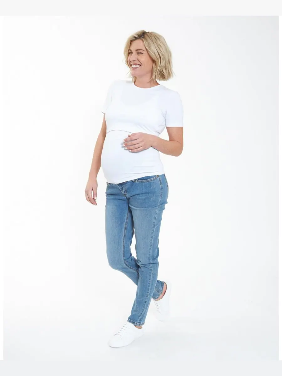 Джинсы для беременных Tyler Classic Slim Leg Jean Ripe Maternity — изображение 6 из 7, синий