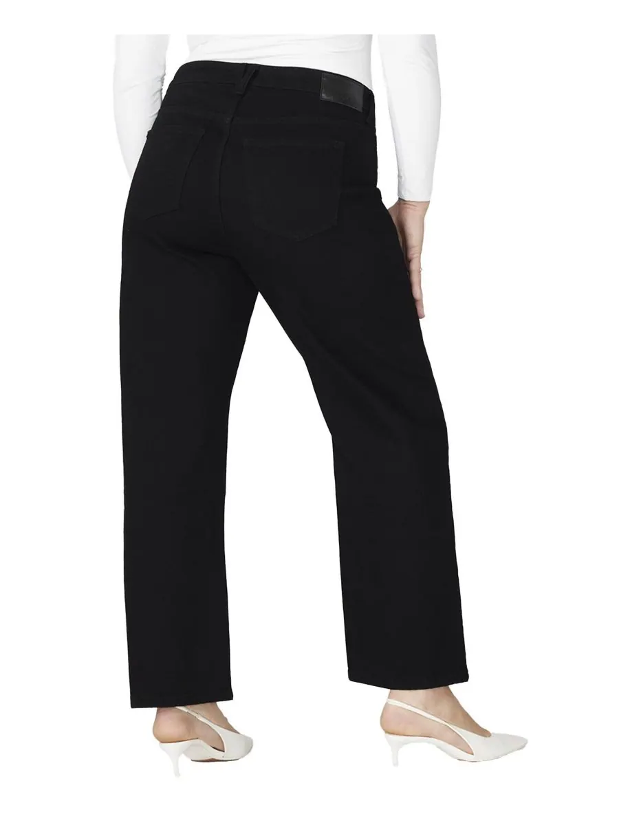 Женские джинсы больших размеров Naomi Comfort Stretch Straight Leg Jean ELOQUII — изображение 2 из 3, черный