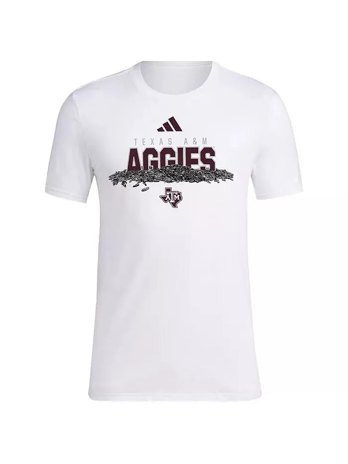 Футболка мужская белая Texas AM Aggies Baseball с изображением семян подсолнечника adidas — изображение 3 из 3