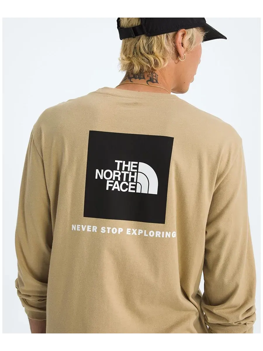 Мужская футболка с длинными рукавами Evolution Box NSE Regular The North Face, хаки stone — изображение 2 из 3