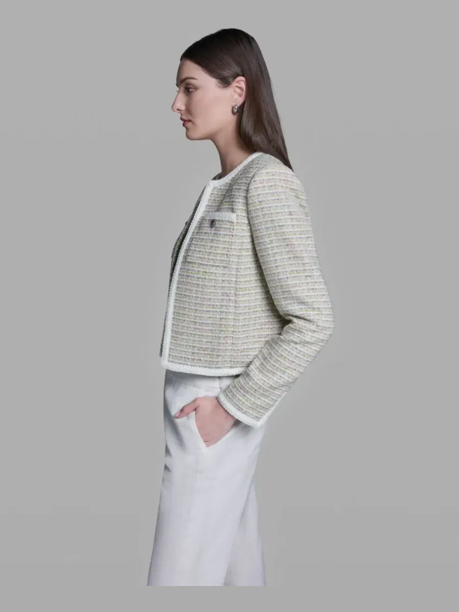 Женская куртка с круглым вырезом и открытым передом Bcbg — изображение 3 из 9, мульти