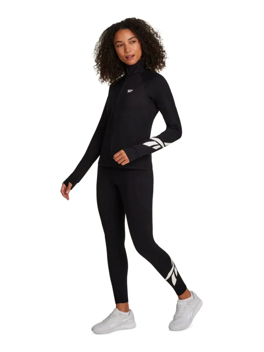 Женская куртка с длинными рукавами, приталенного кроя, на молнии Reebok — изображение 2 из 10, черный