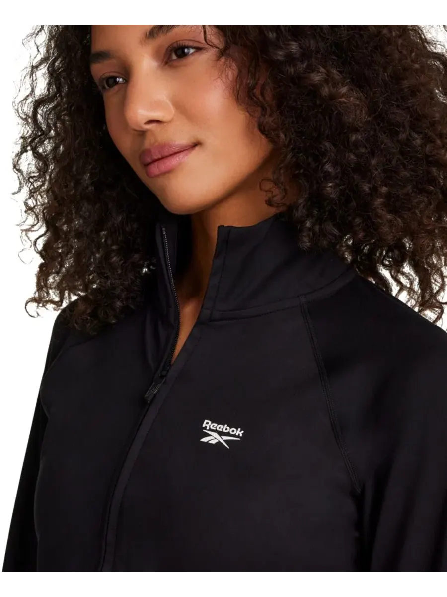 Женская куртка с длинными рукавами, приталенного кроя, на молнии Reebok — изображение 6 из 10, черный