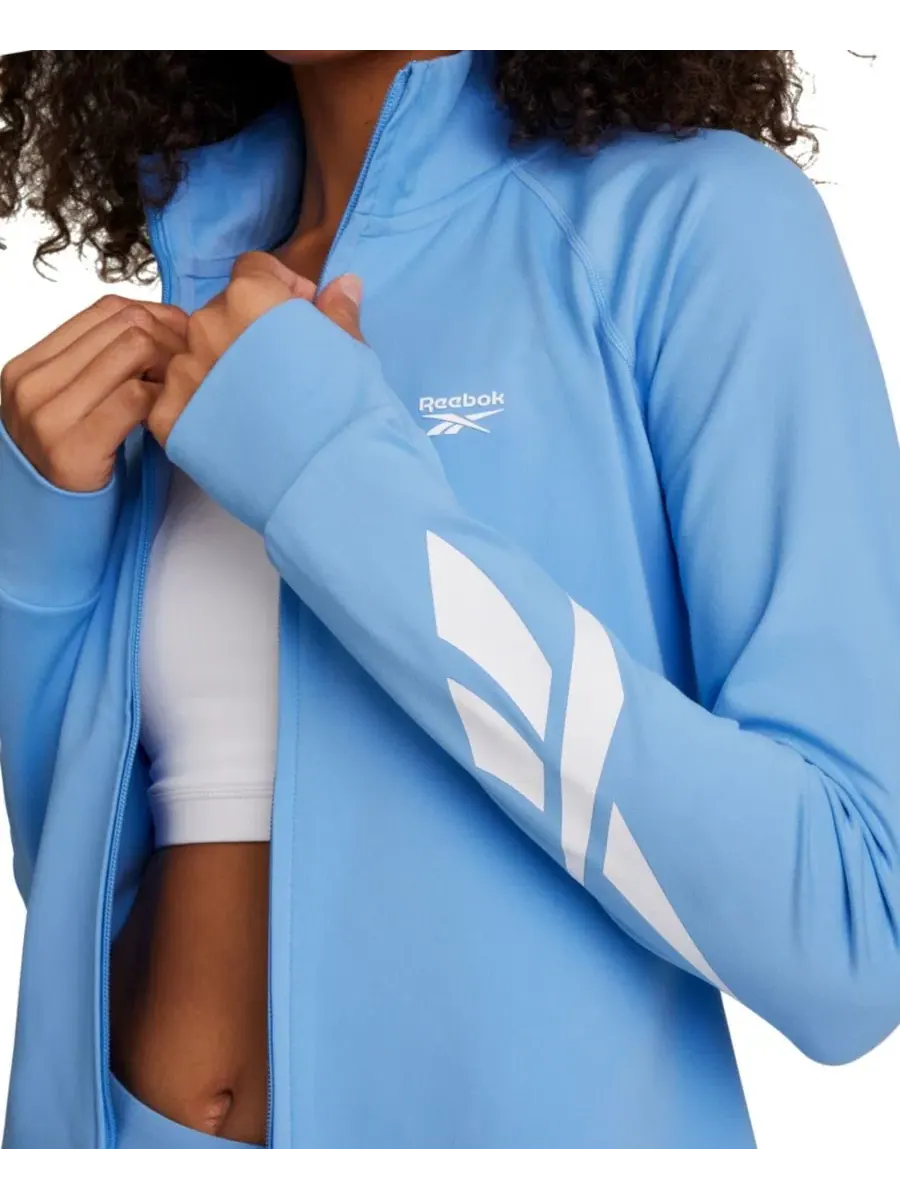 Женская куртка с длинными рукавами, приталенного кроя, на молнии Reebok — изображение 6 из 8, синий