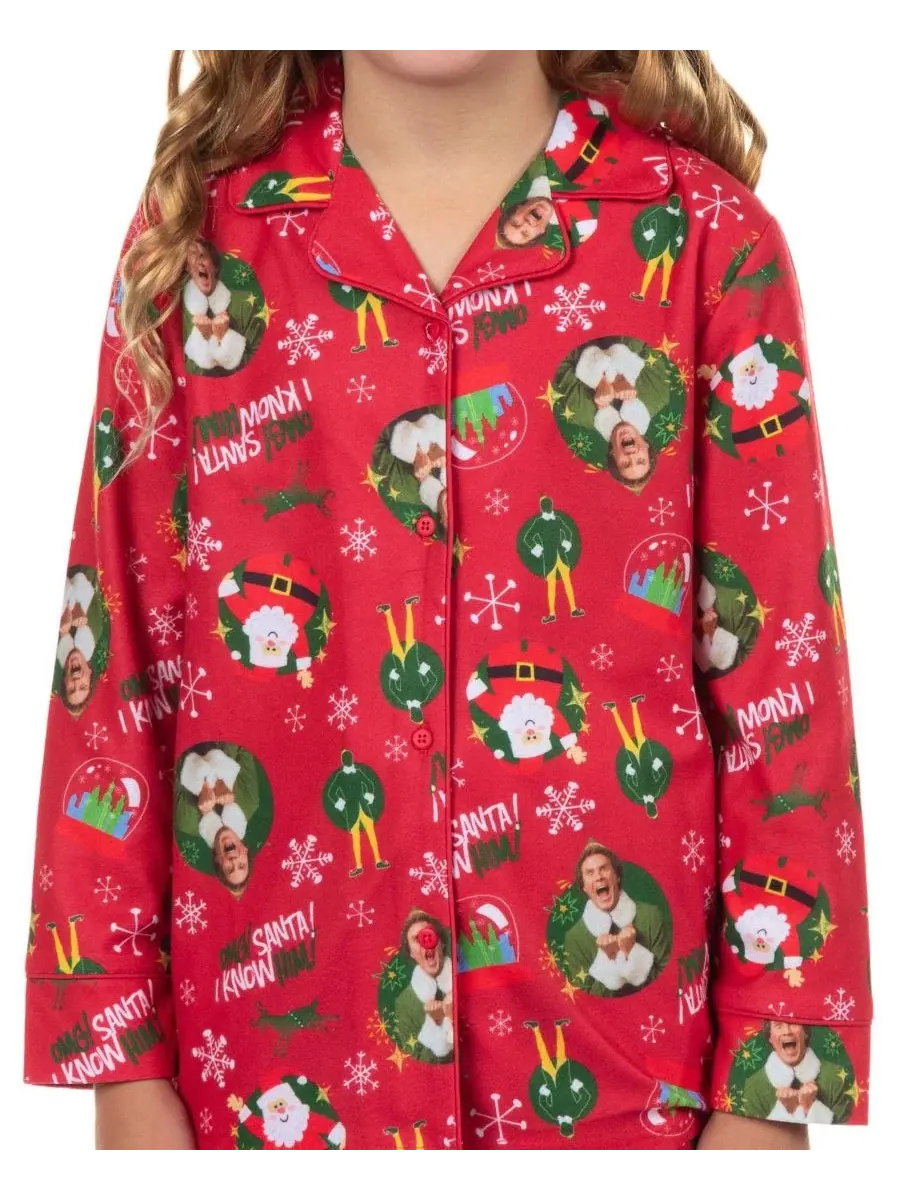 Пижамный комплект с принтом Buddy the Elf, модель I Know Him Elf — изображение 2 из 3, красный