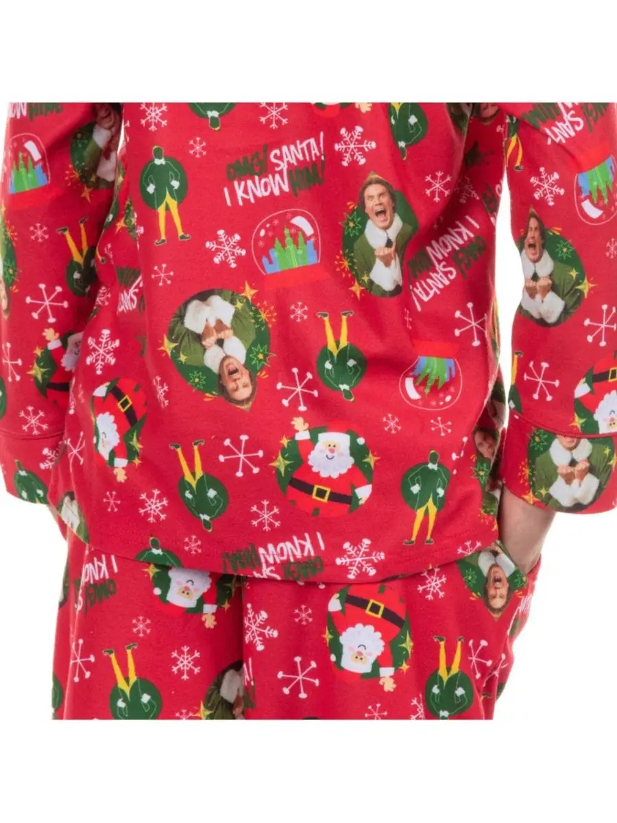 Пижамный комплект с принтом Buddy the Elf, модель I Know Him Elf — изображение 3 из 3, красный
