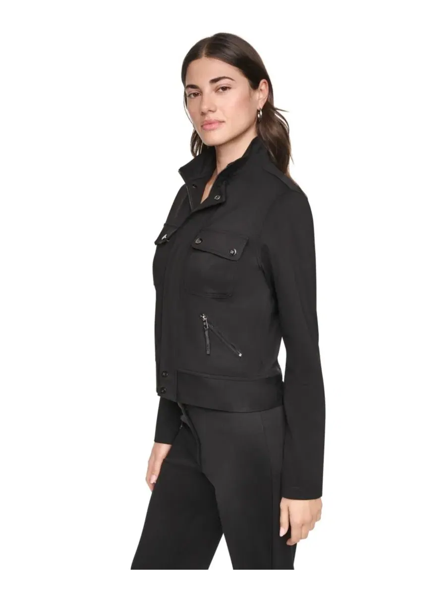 Женский жакет Soho Ponte Tech Zip-Front DKNY — изображение 3 из 6, черный