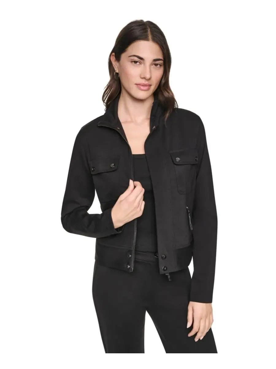 Женский жакет Soho Ponte Tech Zip-Front DKNY — изображение 4 из 6, черный