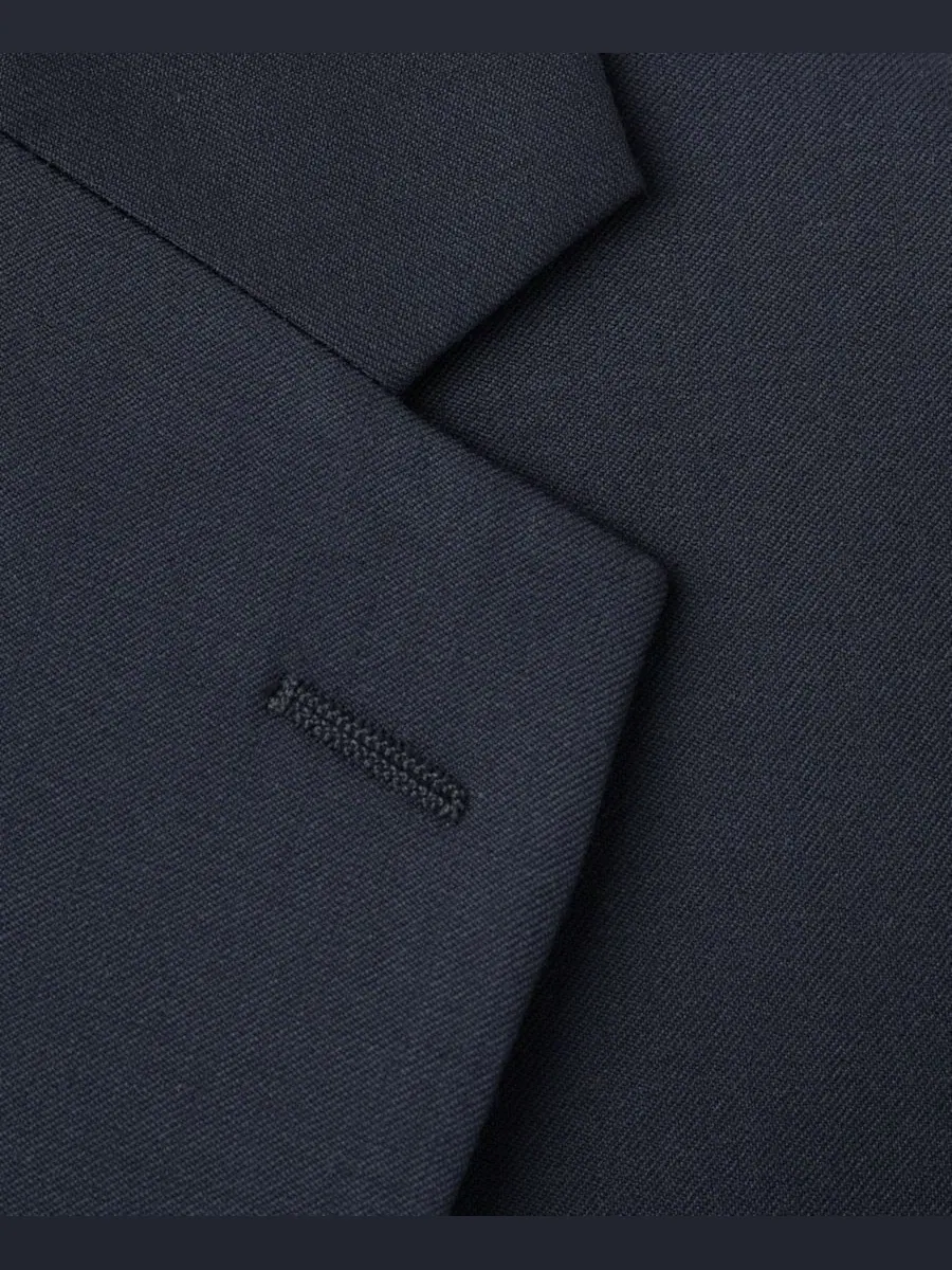 Пиджак из шерсти Turin Wool с лацканами MANGO — изображение 2 из 7, темно-синий