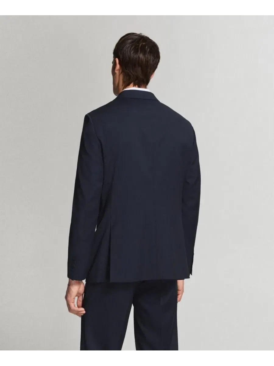Пиджак из шерсти Turin Wool с лацканами MANGO — изображение 5 из 7, темно-синий