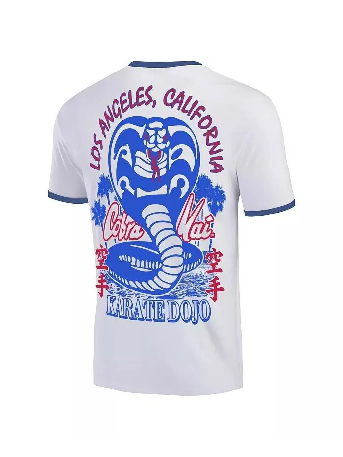 Мужская белая футболка Cobra Kai Los Angeles Baseball Ringer Ripple Junction — изображение 3 из 3, белый
