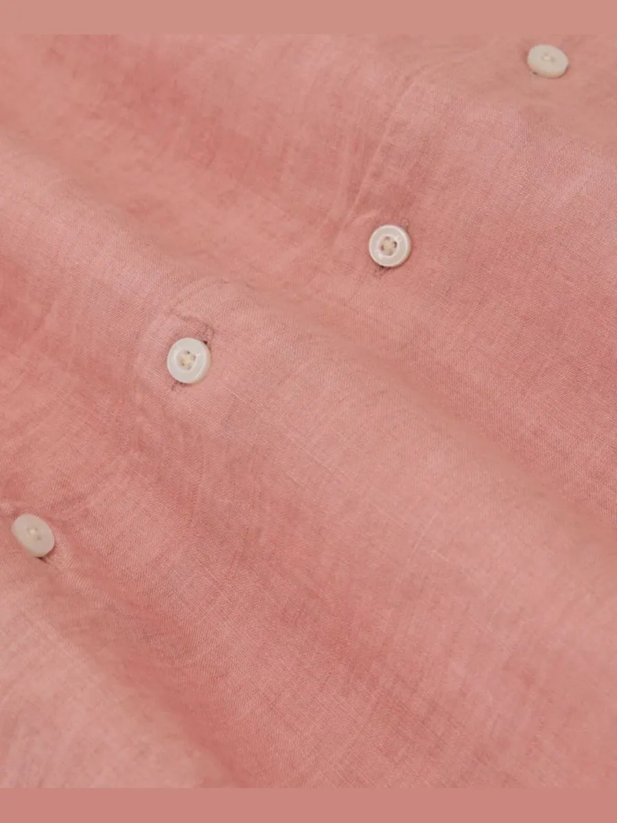 Мужская рубашка из льна Ruban Linen Shirt REISS — изображение 4 из 5, розовый