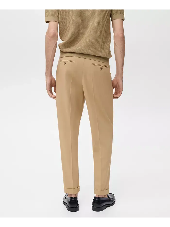 Мужские брюки Boston Regular-Fit Mango — изображение 2 из 4, бежевый/бежевый