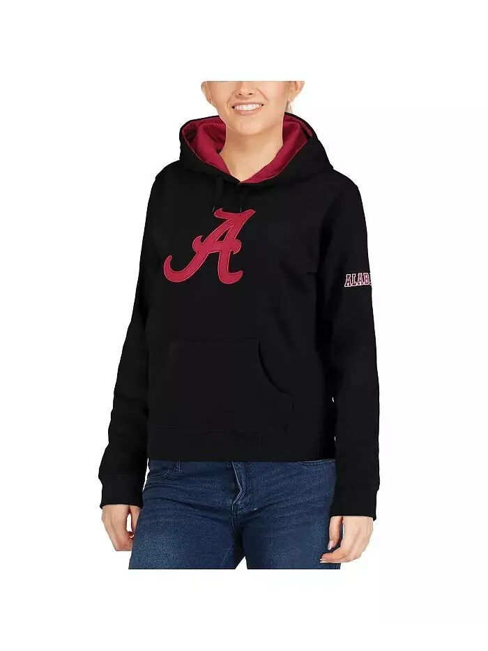 Женский черный пуловер с капюшоном с большим логотипом Alabama Crimson Tide Stadium Athletic — изображение 3 из 4